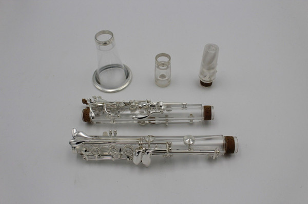 perfect Acrylic transparent Bb 17 key clarinet silver plated keys