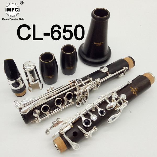 Music Fancier Club Professional Clarinets Bb CL-650 Sandalwood Ebony Clarinet Bakelite Mouthpiece 4C Included Case + Reeds