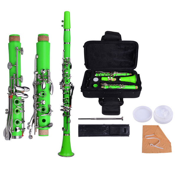 New Professional School Band Green Bb Clarinet with Case Accessories