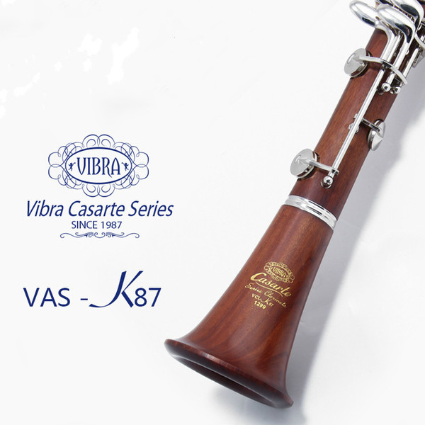 High Quality VIBRE VAS-K87 17 Keys Handmade Redwood Clarinet B Flat Silver Plated Button With Cleaning Cloth Woodwind Musical Instrument