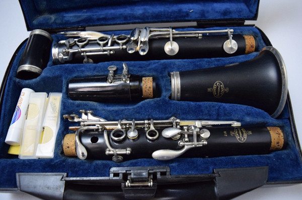 BUFFET B12 B Flat 17 Keys Clarinet Ebony Body Professional Woodwind Instruments Silver Plated Button Musical Instrument With Cleaning Cloth