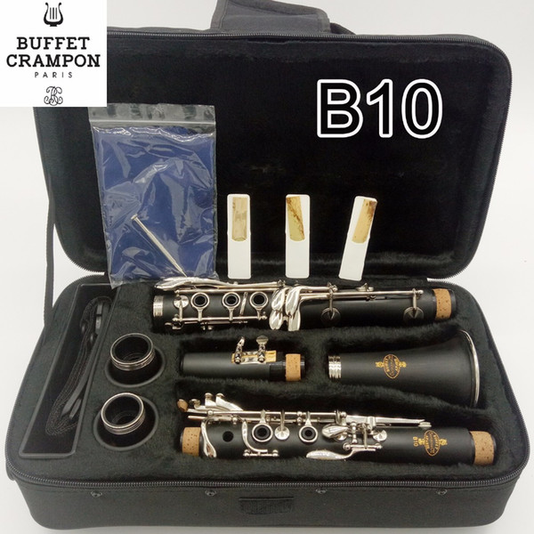 New BUFFET B10 Bb Clarinet B Flat Tune 17 key Bakelite Clarinet Professional Woodwind Instruments Free Shipping With Case Mouthpiece