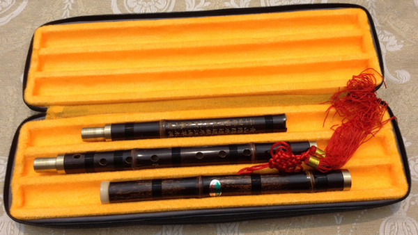 Quality Carved Purple Bamboo Flute Xiao Chinese Musical Instrument in F Key,3 Sections