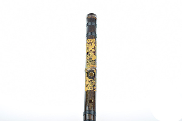 Chinese Flute Xiao Bamboo Pipe Professional Musical Instrument Woodwind Bambu A carved dragon flute Shichiku tie nylon line Suitable for beg