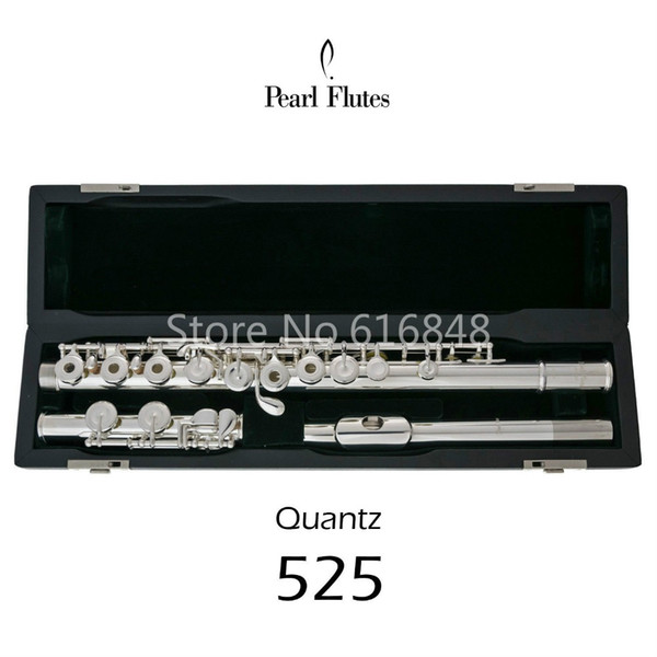 Pearl Quantz 525 C Tune Cupronickel Silver Plated Flute Professional 16 Keys Open Holes Musical Instrument Flute With E Keys and Case