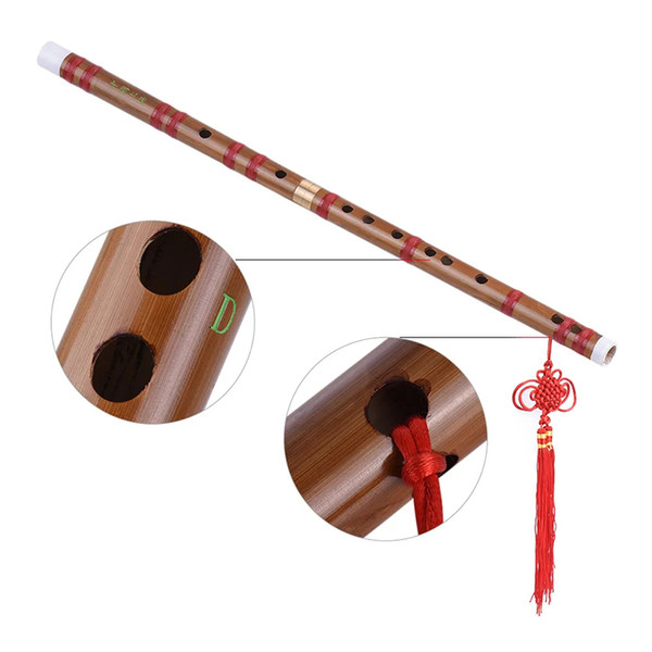 1pcs Bitter Bamboo Flute Dizi Traditional Handmade Chinese Musical Woodwind Instrument Key of D Study Level