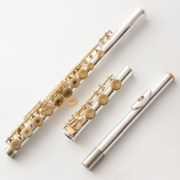 Music Fancier Club Intermediate Standards Flute FL-471 Gold Key Carved Floral Designs Flutes 17 Holes Closed Open Hole