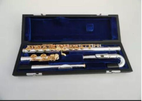 New YFL-471 Music Instrument 16 Hole E key Opening Music C Gold plated Flute Performance Free Shipping