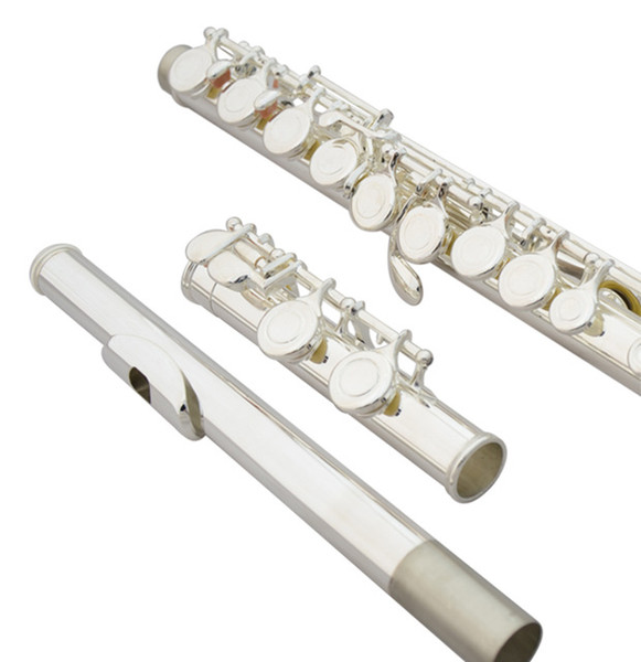 Hot Free Shipping New High Quality Brand Flute YFL-371 Silver Plated 16 Closed Holes C Key Flute With Case and Accessories