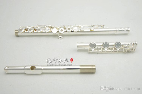 New Arrival US DiZhao DZ401 Silver Plated Flute Cupronickel C KEY 17 Holes Flute Instruments Free Shipping With Case