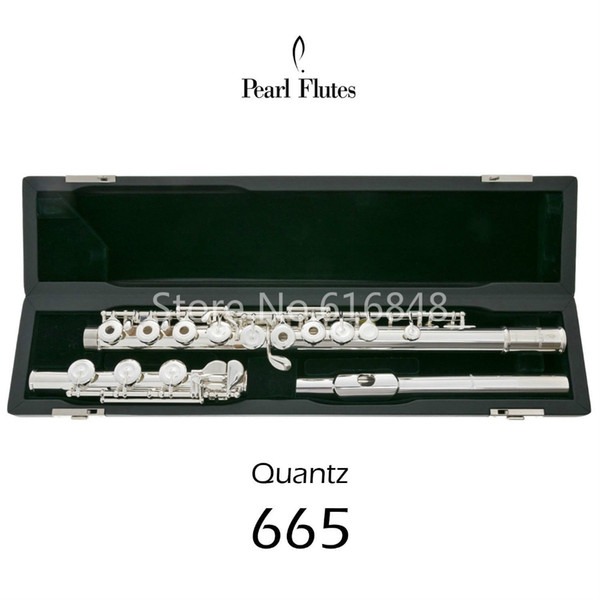 Pearl Quantz PF-665 Flute 17 Keys Open Holes Silver Plated Surface Cupronickel Flute Brand Musical Instrument With E Key Case