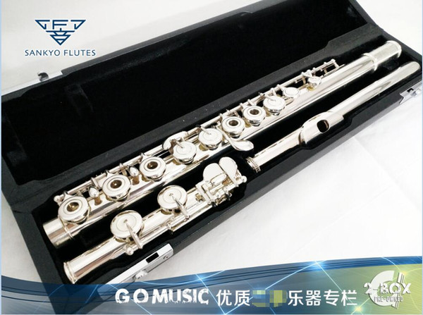 Sankyo CF301 Silversonic FLUTE In-line E Key Split Silver Plated FLute C Tune 16 Holes Open French Key Flute