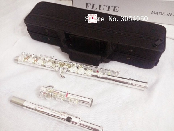 NEW Hot Flute musical instrument YFL-211SL Flute16 over C Tune E-Key Flute Silver Plated music professional shipping