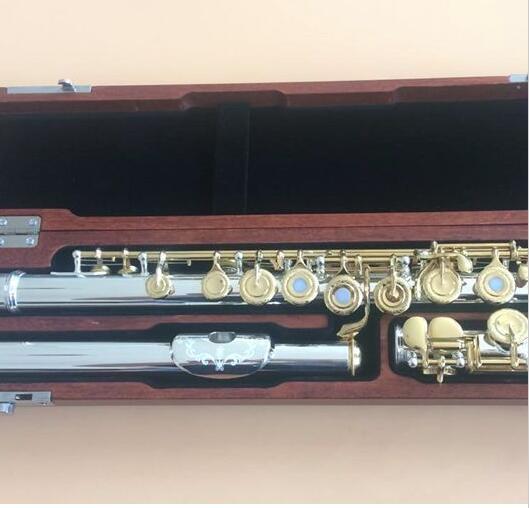 Excellence 16 open hole flute C Key silver plated body Golden key Great tone