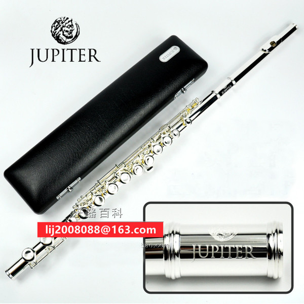 New JUPITER JFL-511ES 16 Holes Closed C Tune and E-Key Flute Cupronickel Silvering Concert Flute Case Cleaning Cloth Stick GlovesPadded Bag