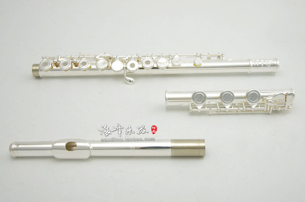 New Arrival US DiZhao DZ401 Silver Plated Flute Cupronickel C KEY 17 Holes Flute Instruments Free Shipping With Case