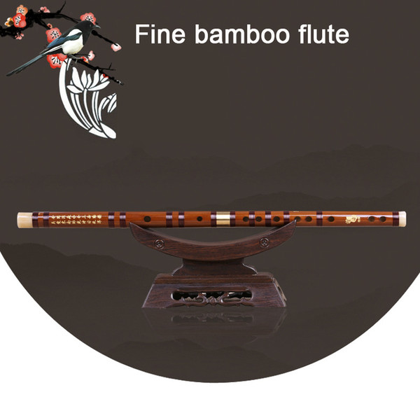 High quality Bamboo Flute wood color flute Musical instruments C D E F G Key Chinese Dizi children's gift Profession Transversal Flauta