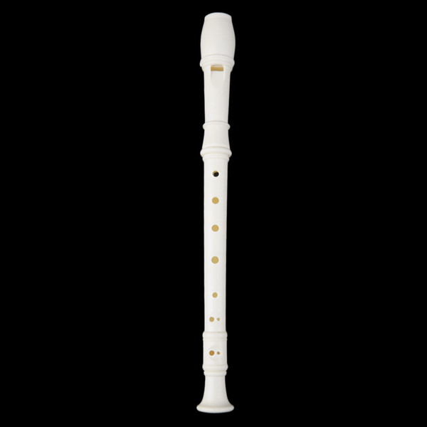 Wholesale- White Plastics Instrument 6 or 9 Holes Musical Soprano Recorder Flute Long free shipping New Brand