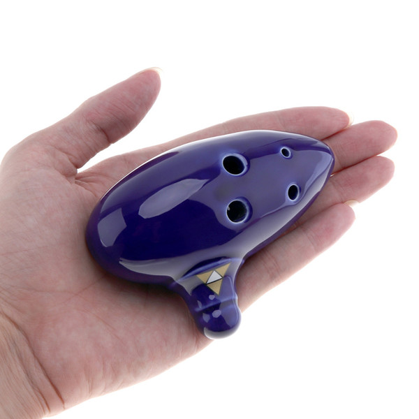 Professional 6 Holes Ocarina Flute Ceramic Alto Tone C Flute Blue Musical Instrument