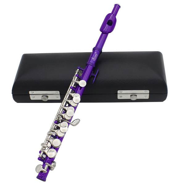 Wholesale-New Piccolo Ottavino Half-size Flute Silver Plated C Key Cupronickel with Cork Grease Cleaning Cloth Screwdriver Padded Box