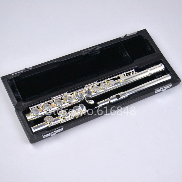 New Pearl Dolce C Tune Flute Cupronickel Body Silver Plated Flute Brand 16 Keys Holes Closed Musical Instrument With Case