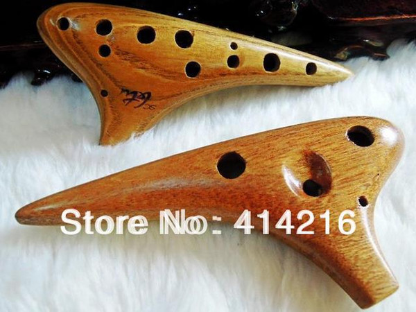 Wholesale-newest 12 holes flute SC High c refined walnut wood Ocarina music instrument