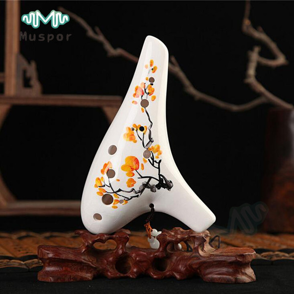 12 Hole Ocarina of Time Ceramic AC Ceramic Flute Yellow Plum Top Quality