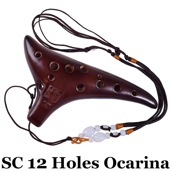 12 Hole Ocarina Flute Soprano C Ceramic SC Wind Musical Instruments Zelda of Time Traditional Submarine Pendant Ocarina Gifts