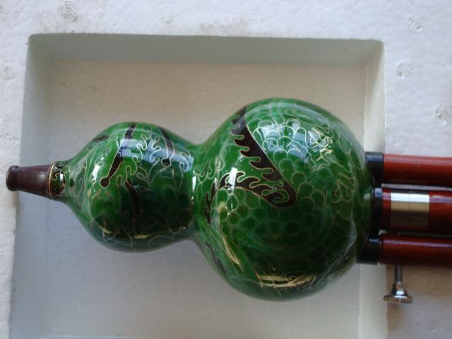 Wonderful China trad musical instrument gourd flutes- Cloisonne Hulusi