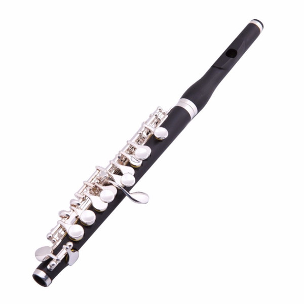 ebony powder Composite Wood C Tune Silver Plating Professional Piccolo Musical Instrument with Box