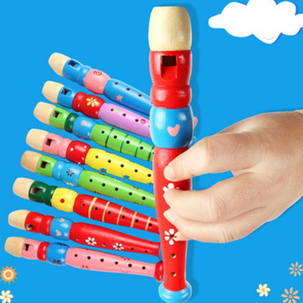 Wooden Kid Short Flute Sound Musical Instrument Early Education Develop Type 6-Holes Recorder Woodwind Musical Instruments for childern