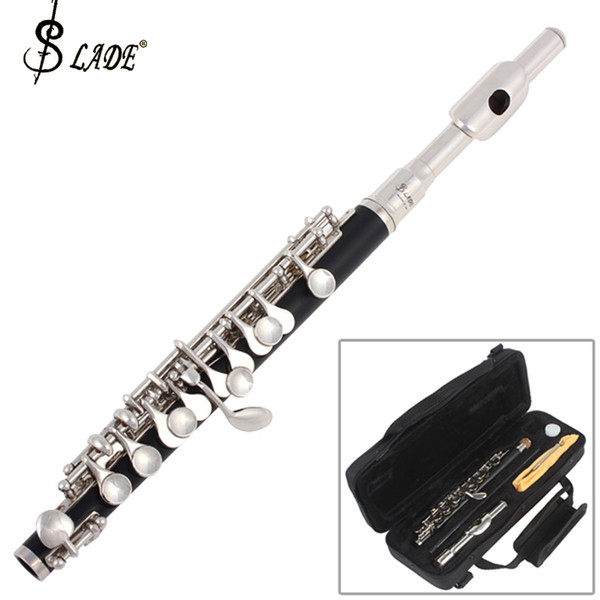 SLADE Exquisite Shine Piccolo Silver Plated C Tone Closed Hole Metal Head Piccolo Precise Keys Professional Musical Instruments