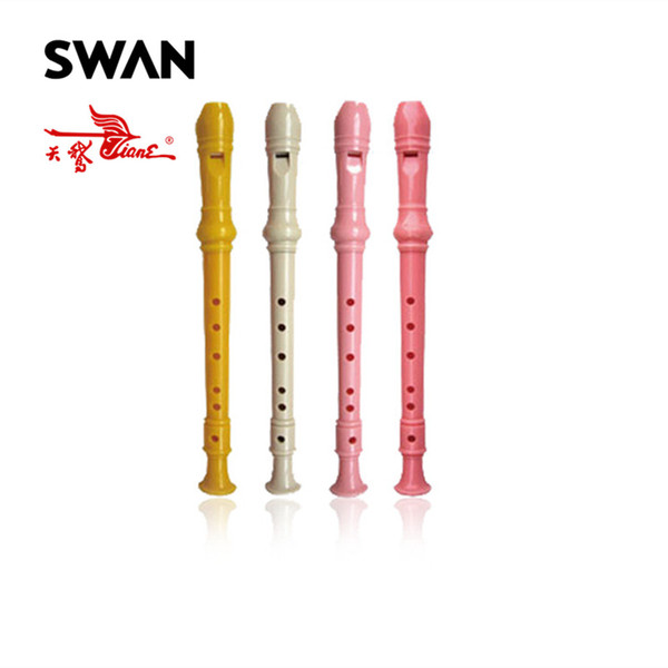 Swan SW6K Plastic 6 Holes Clarinet With Cleaning Rod Colorful Flute Recorders Woodwind Instruments Musical Instrument Kids Gift