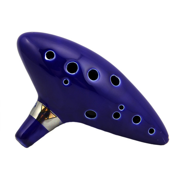 12 Hole Ocarina Ceramic CLegend of Zelda Flute Blue Instrument