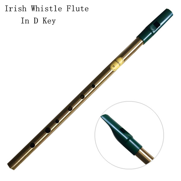 Brass Irish Whistle Flute D key Ireland Feadog Flute Tin Pennywhistle Metal Dizi Feadan 6Hole Musical Instrument Free Shipping