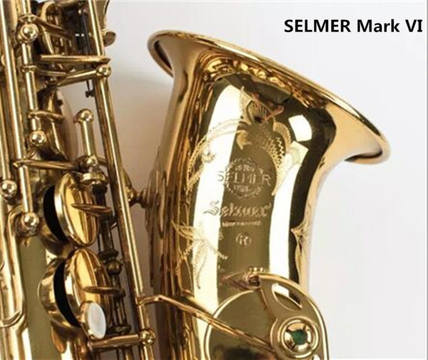 SELMER Mark VI High Quality Alto E-flat Saxophone Professional Musical Instrument Brass Gold Plated Sax Pearl Buttons With Case Free shippin