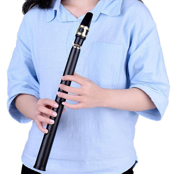 Mini Black Portable Bb Saxophone ABS Lightweight Sax with Alto Mouthpiece Woodwind Instrument