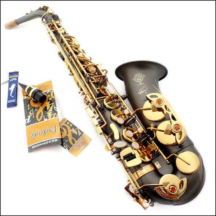 French Selmer 54 E Flat Alto Saxophone Eb Top Musical Instrument Saxe Wear-resistant Black Nickel Plated Gold Process Sax Salma