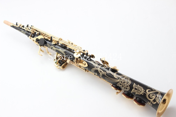 French Henri Selmer 802 High-pitch Soprano Saxophone One Piece Straight Bb Flat Saxe Top Musical Instrument Black Ni-Au Sax