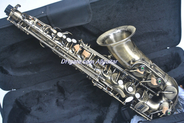 High quality bronze 54 Alto Saxophone Musical Instruments body carving With case HOT SALE