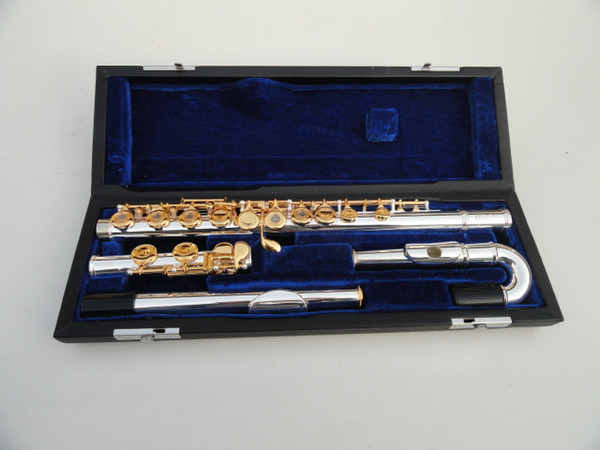 Small Elbow Flute The 271S 16 Hole Openings Plus The E Key C Flute Musical Instrument Silver Body Gold Keys Flute With Case