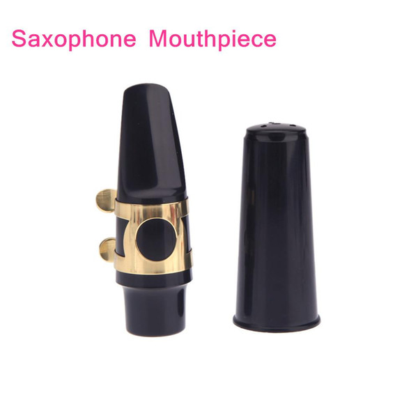 New Arrivel Alto Sax Saxophone Mouthpiece Plastic with Cap Metal Buckle Black