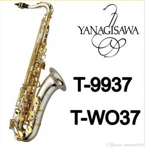 New YANAGISAWA T-9937 T-WO37 Bb Tenor Saxophone silver Nickel Plated Tube Gold Key Sax Musical Instruments With Case Mouthpiece