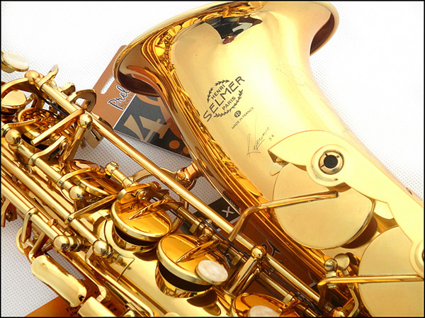 Wholesale-DHL shipping France 54 / E-flat alto saxophone musical instrument electrophoresis gold professional