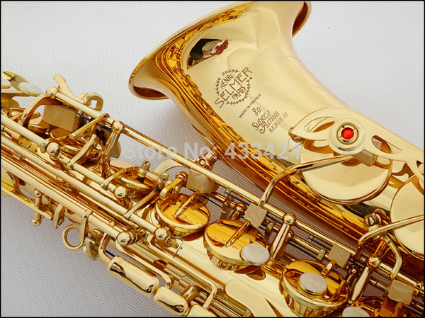 French Selmer 802 E Flat Alto Saxophone 80 superaction serie 2 Electrophoresis Gold Saxe Musical Instrument super action II Sax Eb