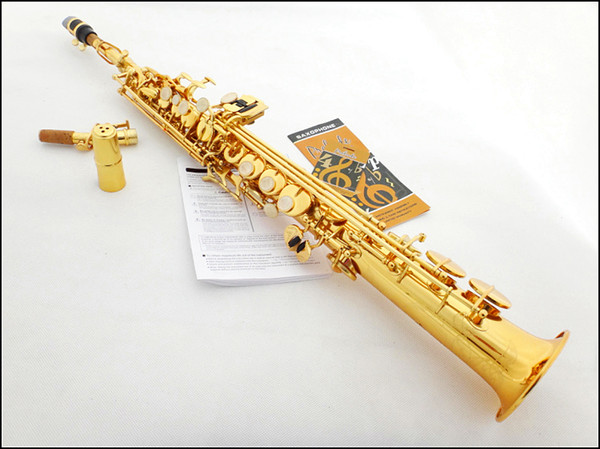 Professional-grade Salma 54/B-flat soprano saxophone instrument Electrophoresis gold Luggage/double mouthpiece