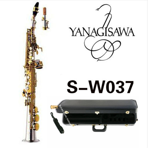 New Arrival YANAGISAWA W037 Soprano BSaxophone Brass Silver Plated Gold Key B Flat Sax With Mouthpiece Case Free Shipping