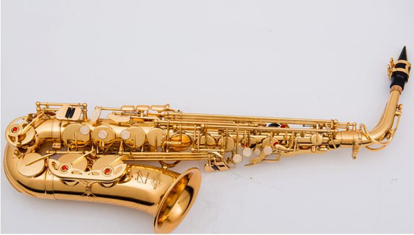 Gold Nickel Plated Delicate Carved Alto Saxophone Professional Instrument Manufacturing