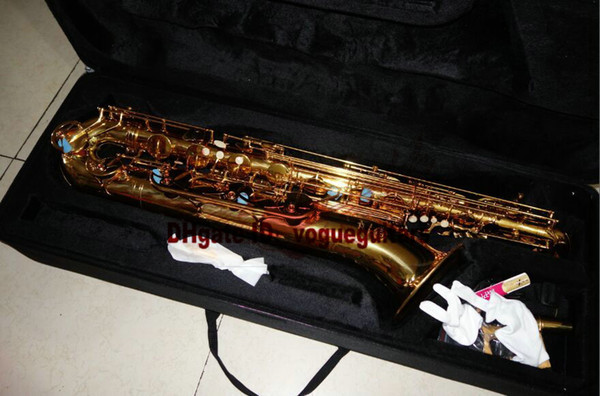 Wholesale- MADE IN CHINA NEW Free shipping gold color Mark Mk Low Bari Baritone Sax Saxophone