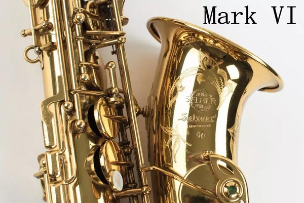 SELMER Mark VI High Quality Alto Eb Saxophone Professional Musical Instrument Brass Gold Plated Sax With Accessorie Free shipping